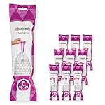 Brabantia PerfectFit Trash Bags (Size C/2.6-3.2 Gal) Thick Plastic Trash Can Liners with Drawstring Handles (200 Bags)