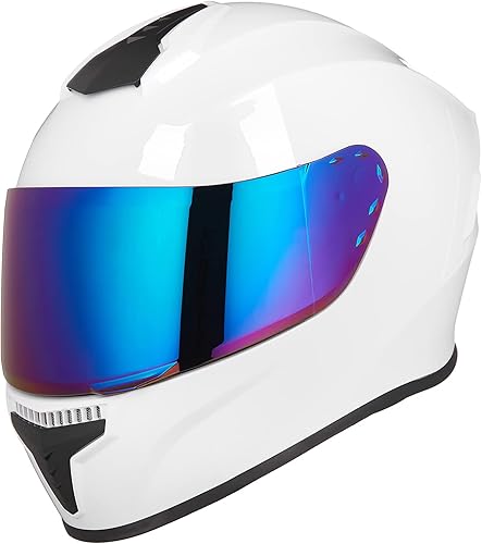 AUBOA Casco de motocicleta de cara completa para adultos, hombres y mujeres, aprobado por el DOT, casco de carreras de bicicleta de calle con visera