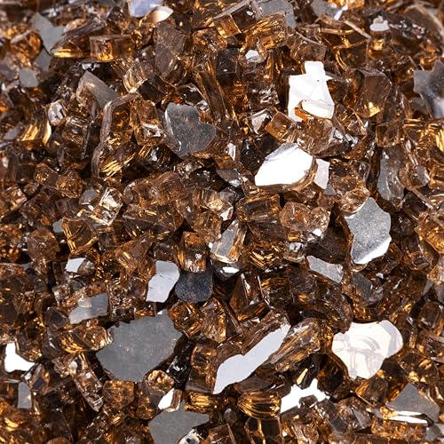 MSI Copper Brown 1/2 in. Reflective Tempered Fire Glass Rocks 20 lb - image 1