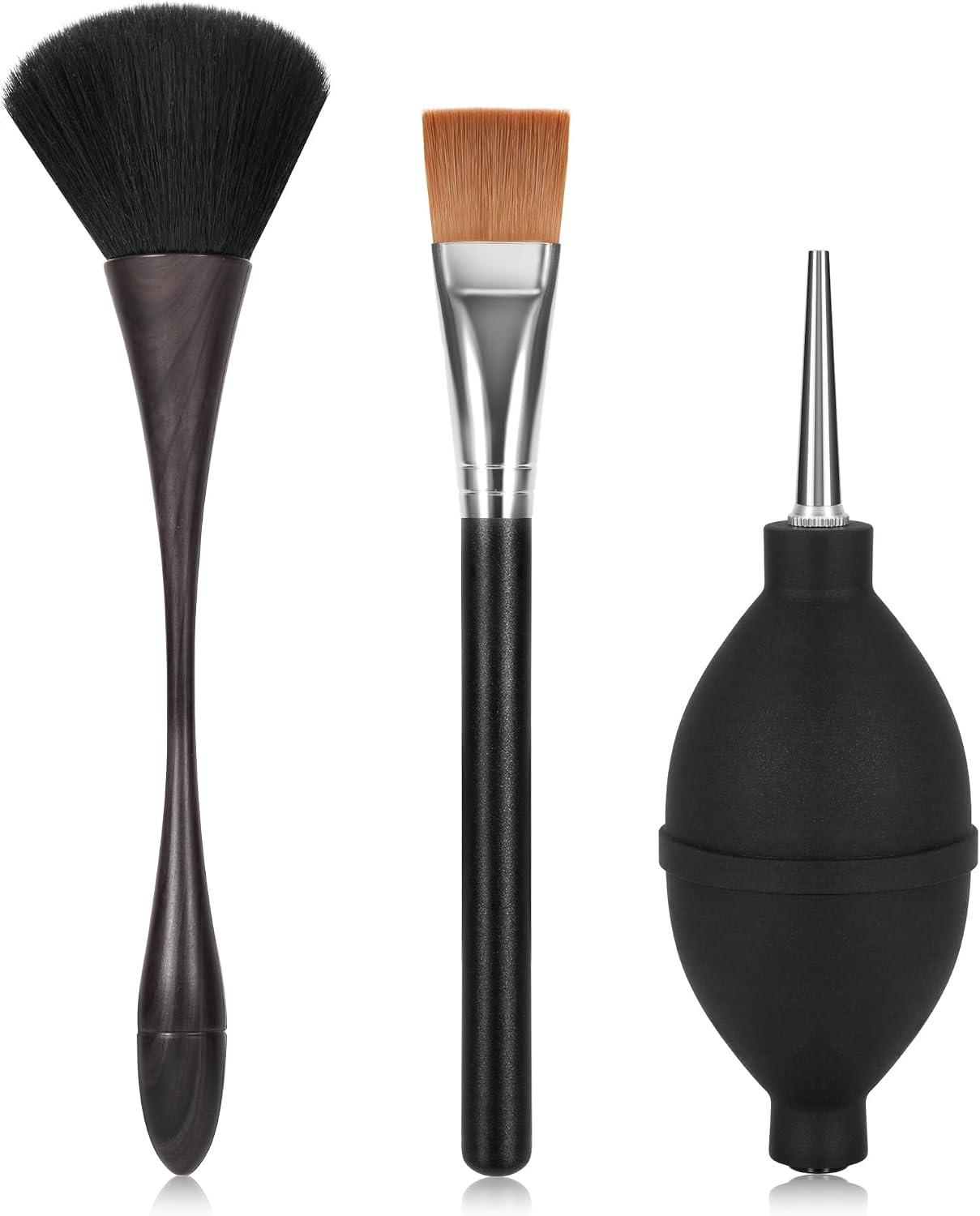 SIMPOR 3PCS Model Cleaning Brush Kit, Dust Brush, Soft Bristle Dust Brush, Flat Brush & Air Blower Ball, Anti-Static Dusting Brush, Model Brushes for Crafts, Collectibles & Scale Models