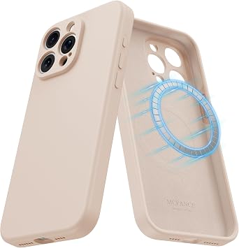 Silicone Magnetic for iPhone 15 Pro Max Case, Compatible with MagSafe, Full Camera Protection Soft Anti-Scratch Microfiber Lining for iPhone 15 Pro Max 6.7 inch 2023, Pinksand
