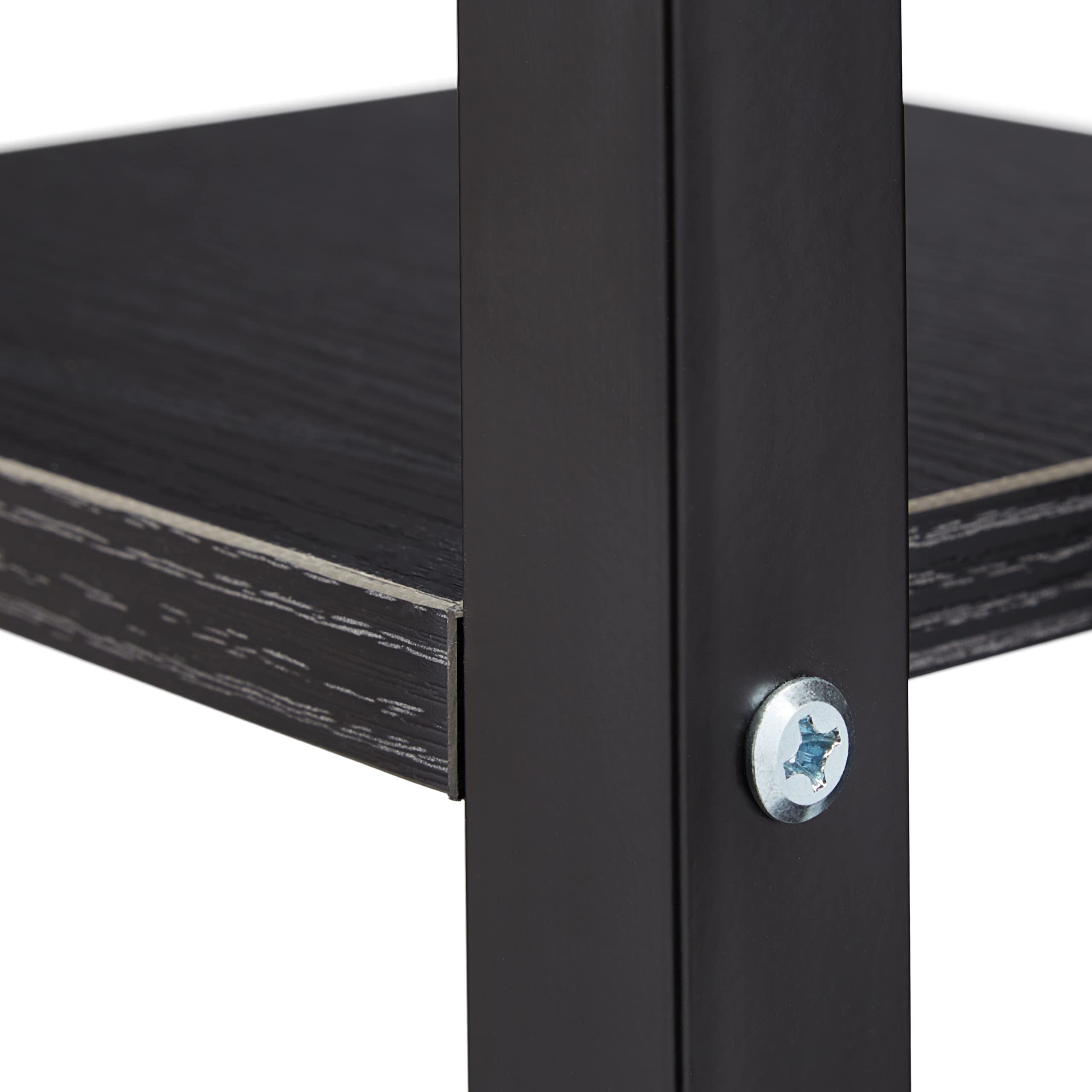 Relaxdays Étagère à Plantes, escalier Fleurs, 5 Niveaux, HLP 117 x 43 x 22 cm, Acier MDF, Support intérieur, Noir
