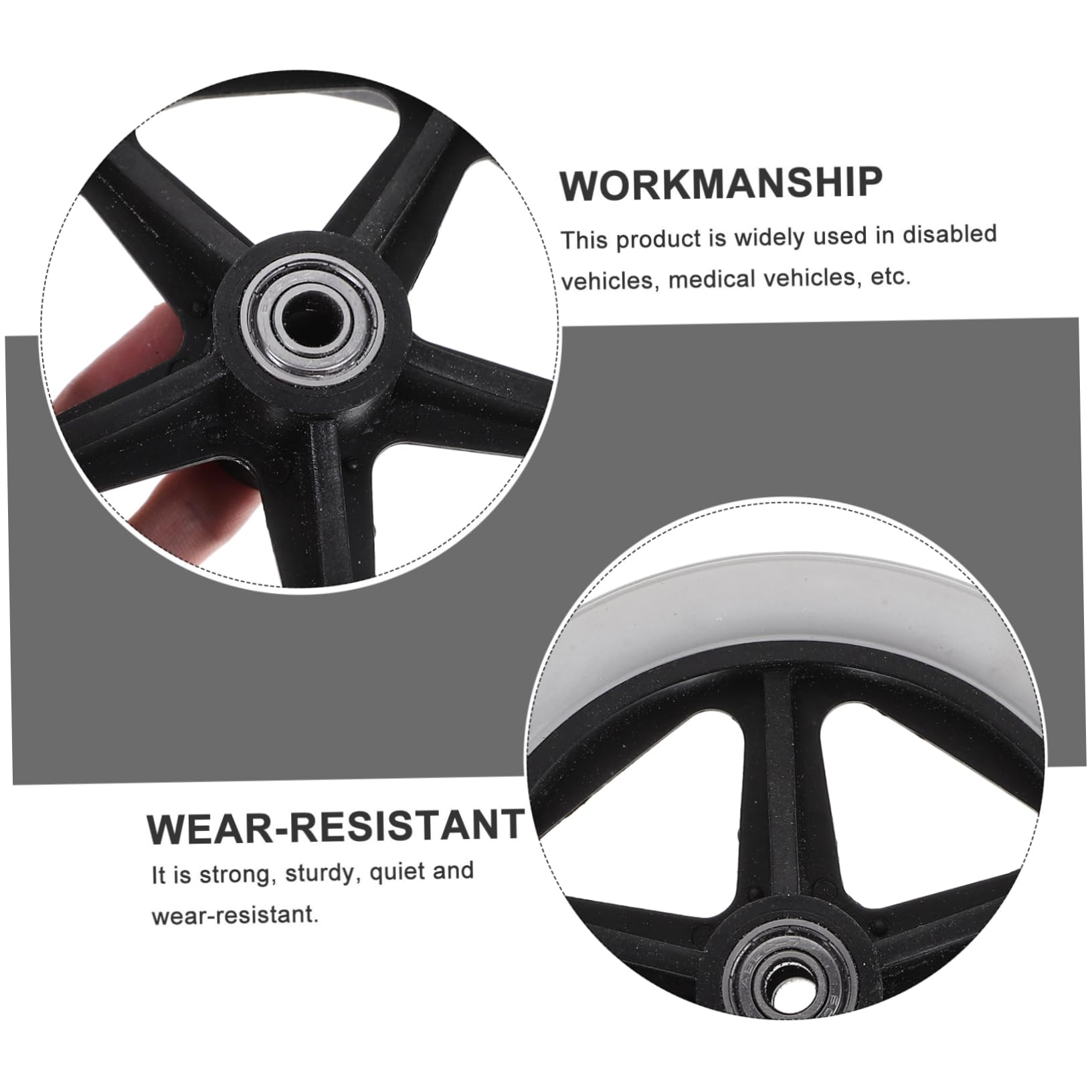Didiseaon Ruedas Delanteras de Repuesto para Silla de Ruedas, 4 Piezas, Rodaje Suave, Antideslizantes, para Uso Interior y Exterior
