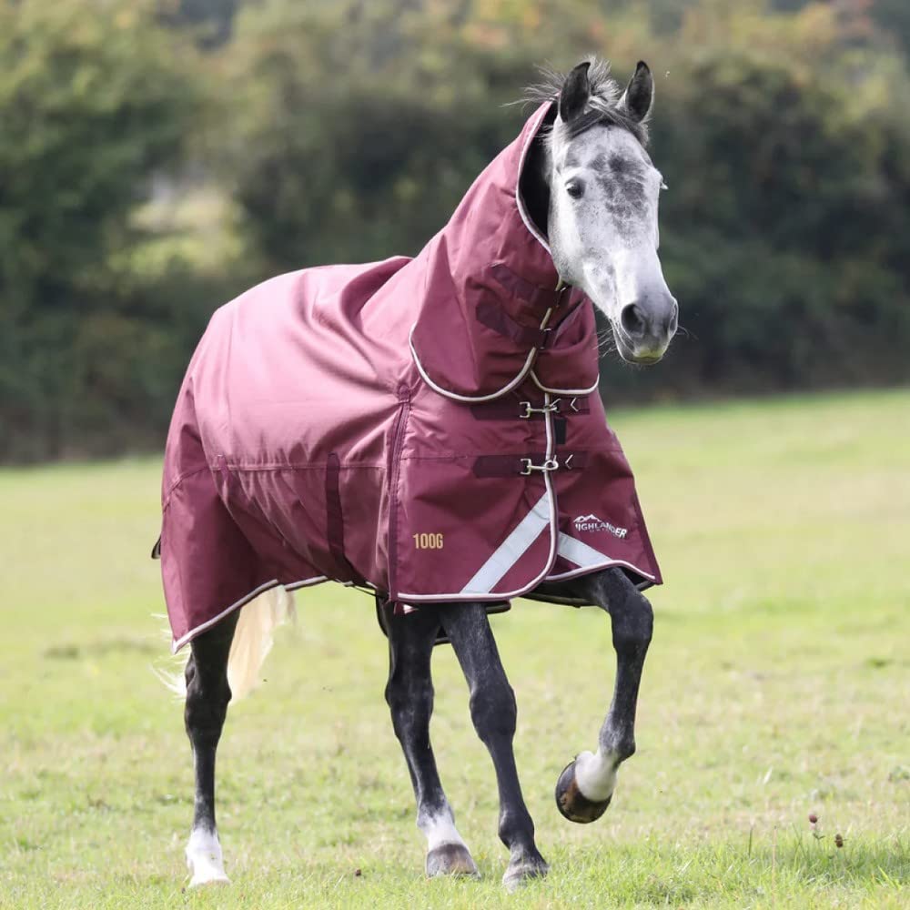 Shires Highlander Plus 100g Combo Turnout Rug - Maroon 6'0" / 72", Maroon