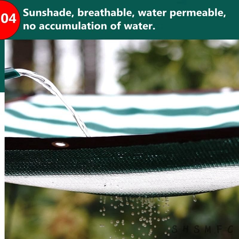 Outdoor Sun Shed HDPE UV Protection Shade Mesh Shade Sail Cloth 12 Needle 80~90% Shade Rate Car Pergola Garage Solar Shade Mesh (Color : Groen, Size : 1m X 4m)