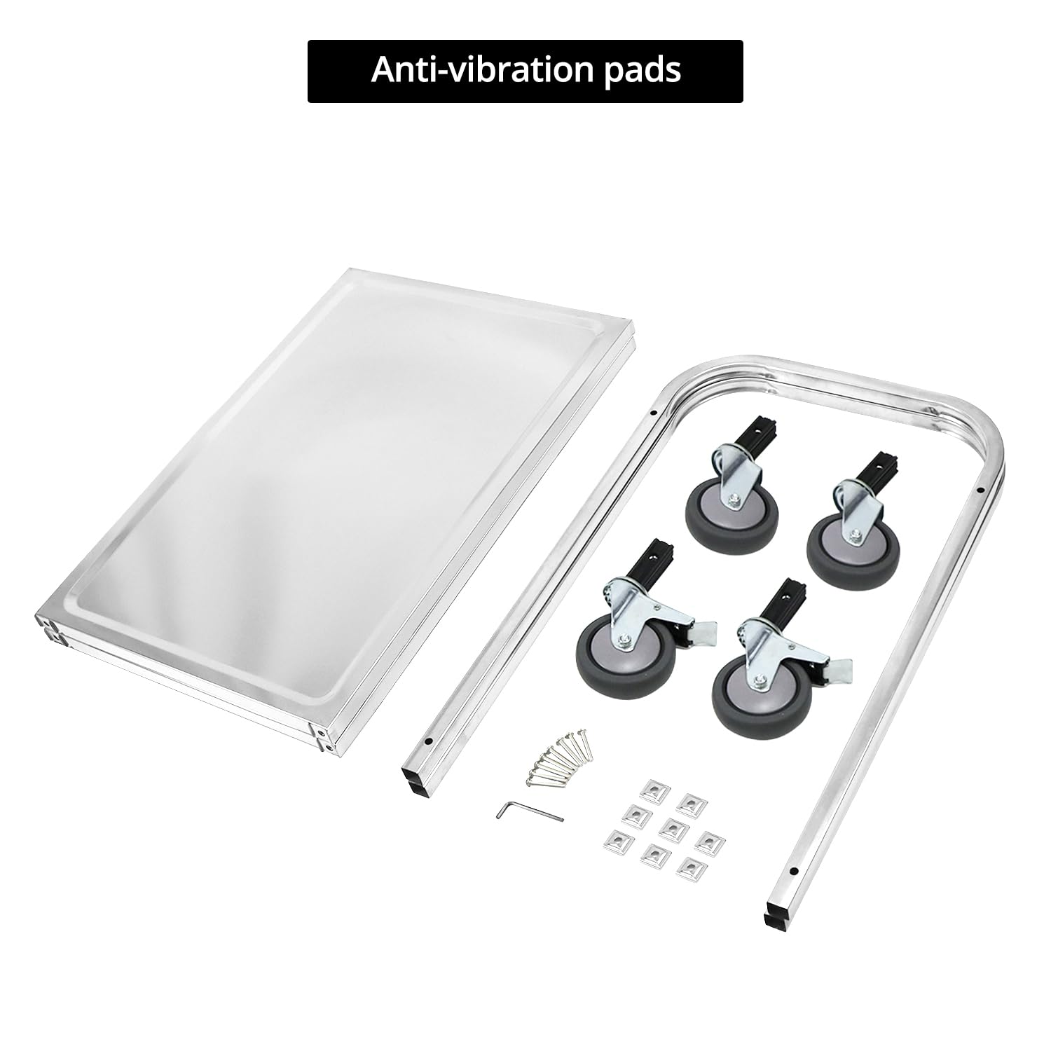 QWORK® Carro de Cocina de 2 Niveles - 75 x 40 x 83,5 cm - Acero Inoxidable 201- Ruedas silenciosas con Frenos