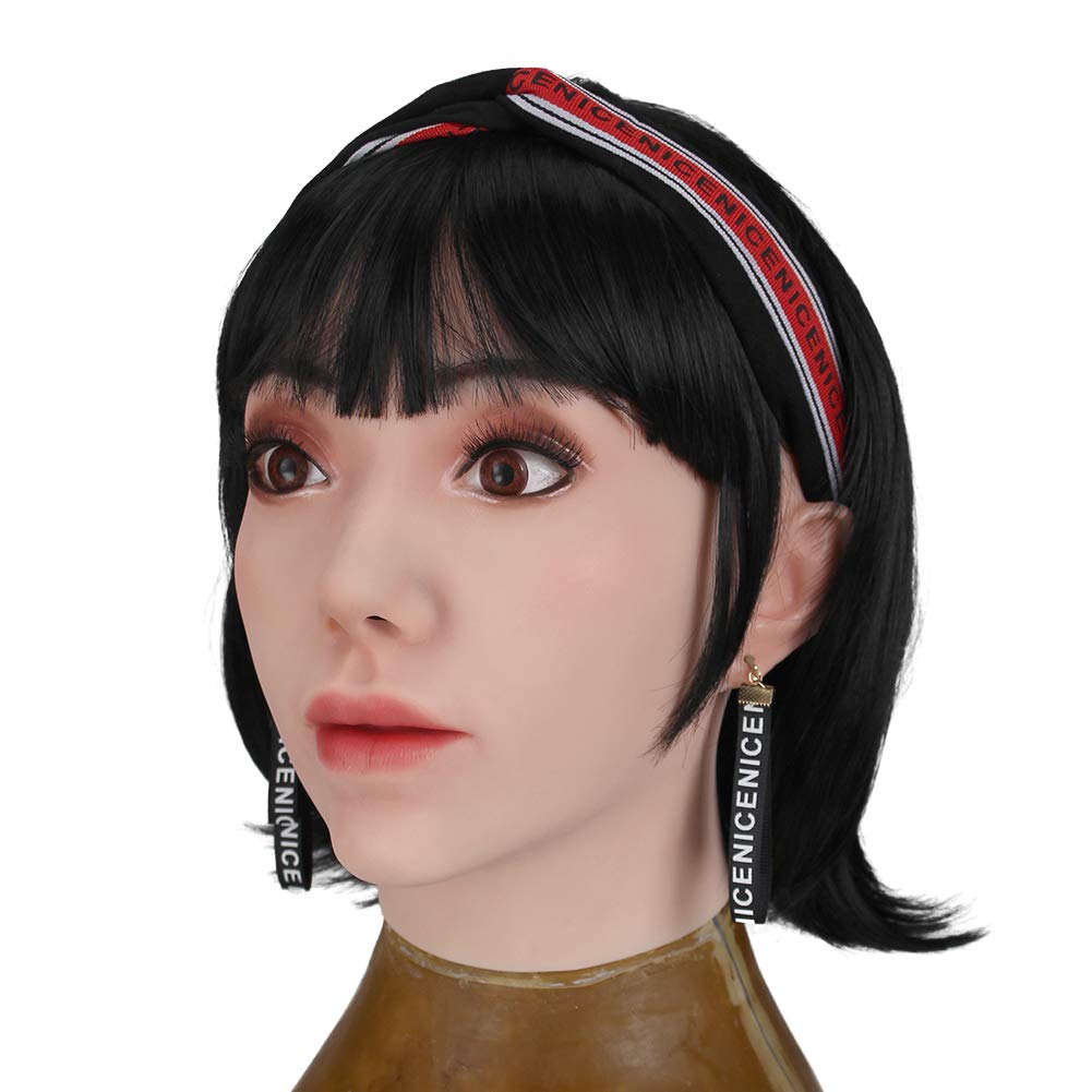 XSWL Realistyczna damska maska na twarz miękka silikonowa ręcznie robiona maska na twarz, dla crossdresser maskarada Halloween Cosplay Cathy Mask
