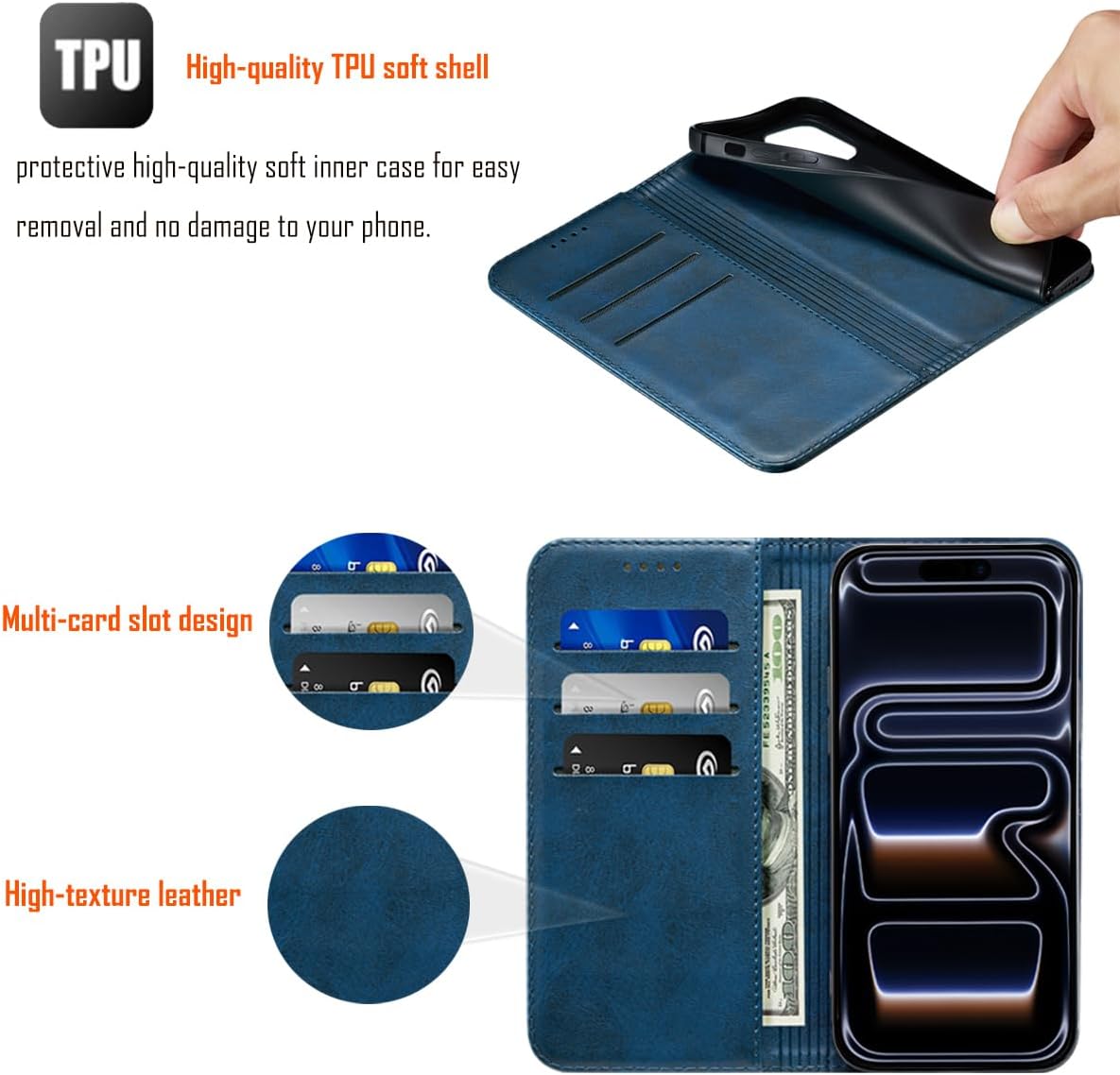 الحصري - لانجلم جراب قابل للطي لموبايل ايفون 17 برو ماكس من جل... - view 2