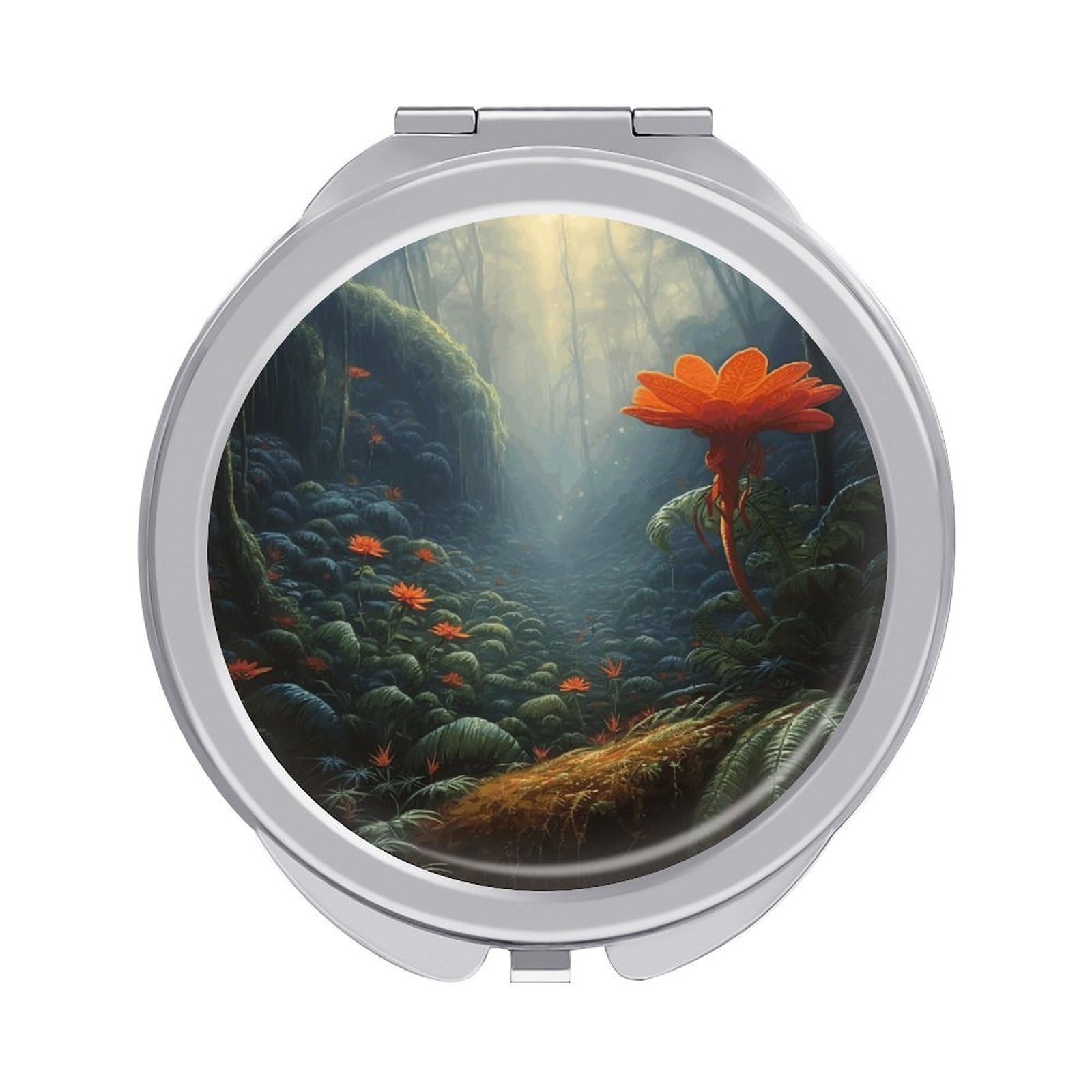 VstaDank an Orange Blossom Compact Mirror for Purses Round Fashion Travel Makeup Mirror 2X /1x Magnifying Double Sides Mini Mirrors Portable Pocket Mirrors for Handbag Purse Women Gift