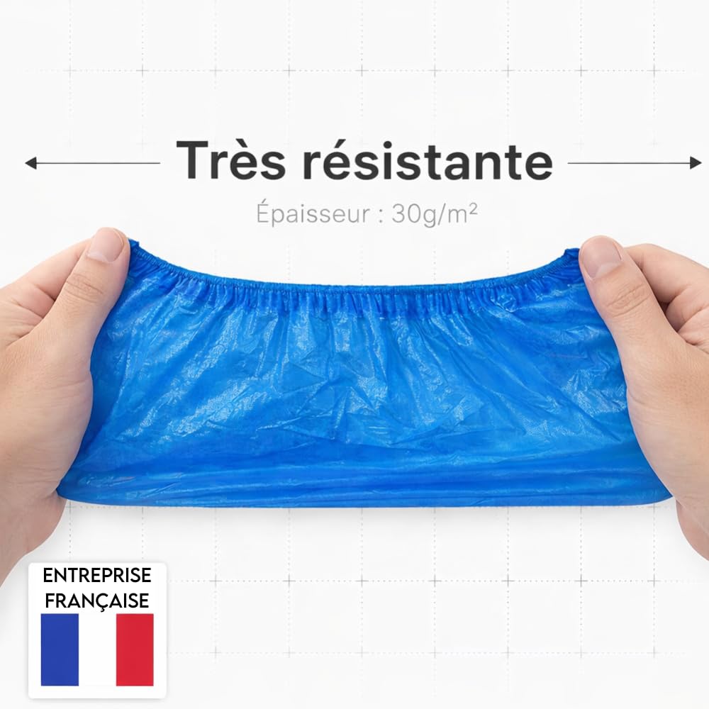 1000 Couvre-chaussures jetables résistants et imperméables - Surchaussures jetables en CPE - Nettoyage domestique - Jardinage