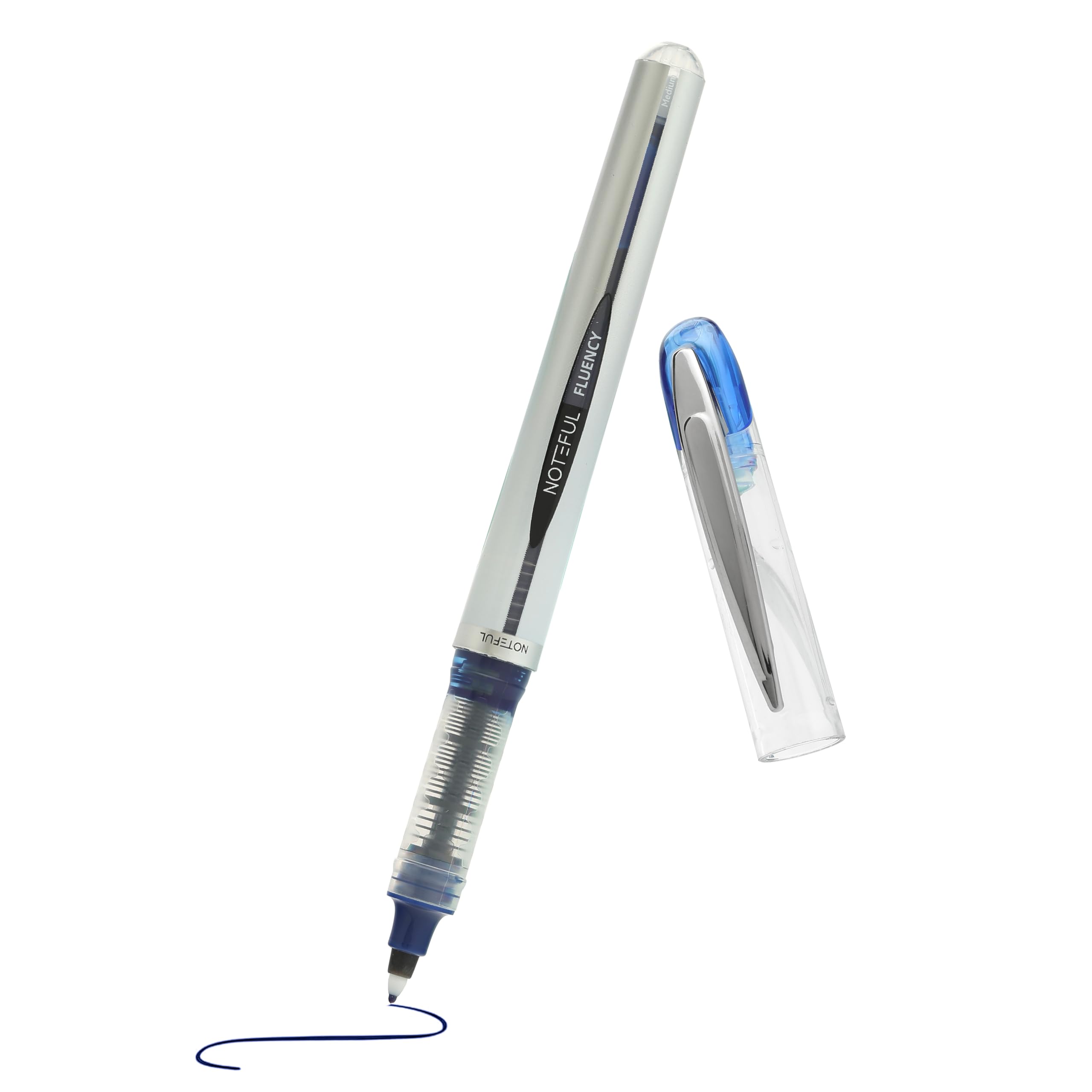 NOTEFUL Fluency Pens Medium Tip Writing Pens Refillable Waterproof Ink Smooth Quick-Drying Ball Pens for Office, School & Journaling - Blue (Pack of 8) - Image 3