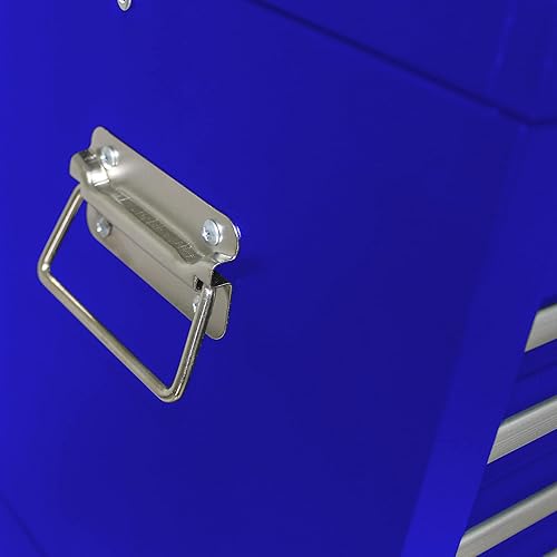 Miniatura 3 de Caja de herramientas rodante de alta capacidad con ruedas y cajones, gabinete de almacenamiento de herramientas de 6 cajones (azul)