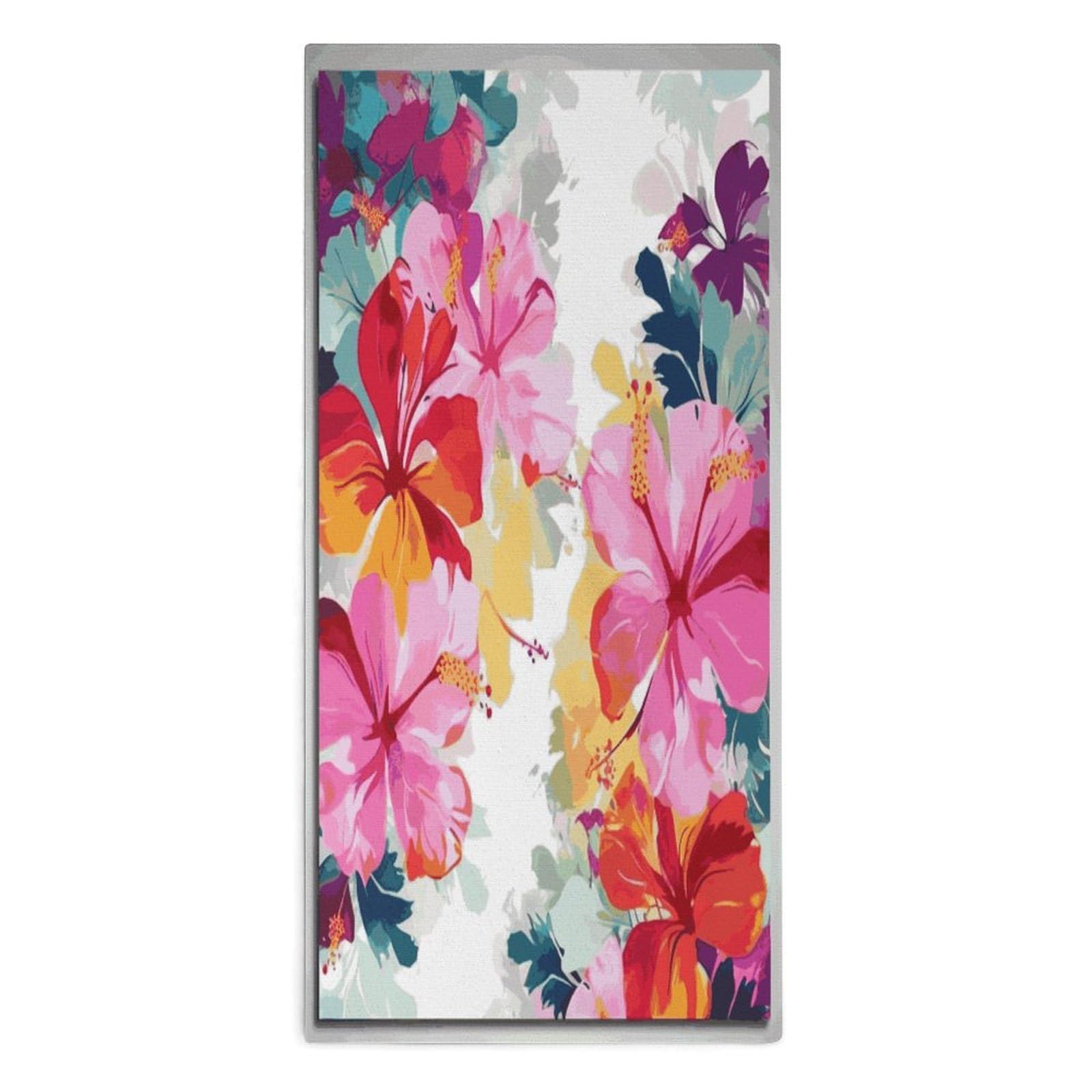 Btcowzrv Style Hawaiian Flower Print Bath Towel Beach Towels Shower Towel