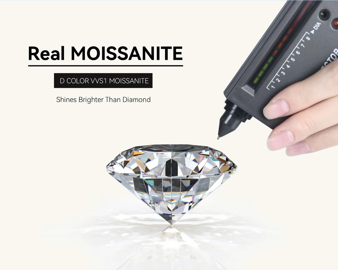 Moissanit Ohrstecker 5mm 0,5ct mit Echtheitszertifikat aus 925 Sterling Silber 18 K Weißgold Vergoldung Diamant Ohrstecker Lab Grow Diamond Damen Ohrringe