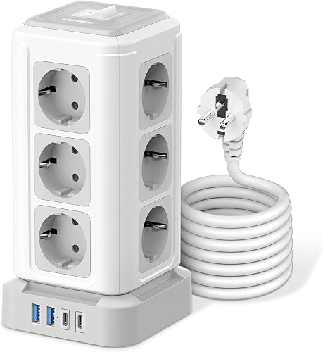 Tour Multiprise avec Interrupteur Parafoudre TOPREK