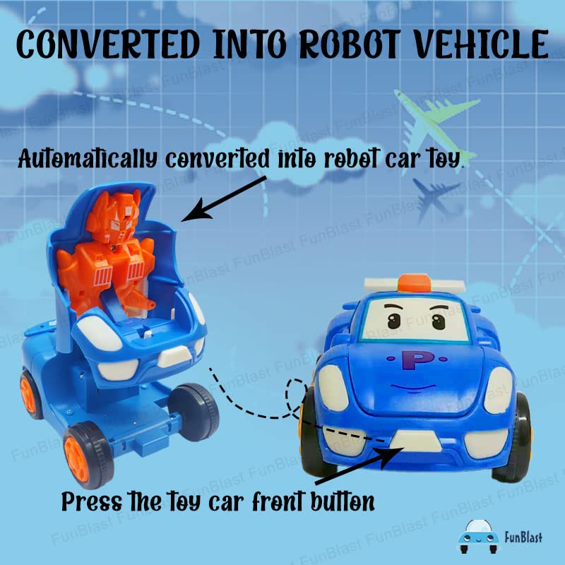 FunBlast Plastic Pull Push Back Action Robot Car Toys for Kids, Racing