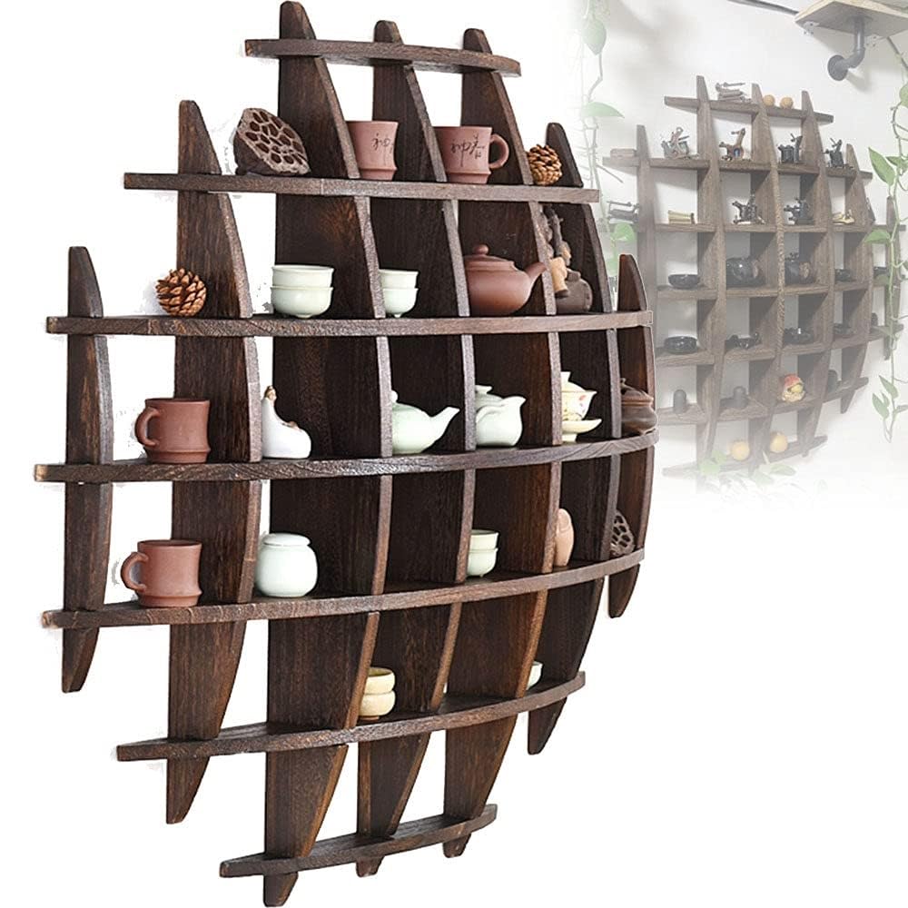 Étagère murale en bois moderne pour décoration d'intérieur et ensembles de thé