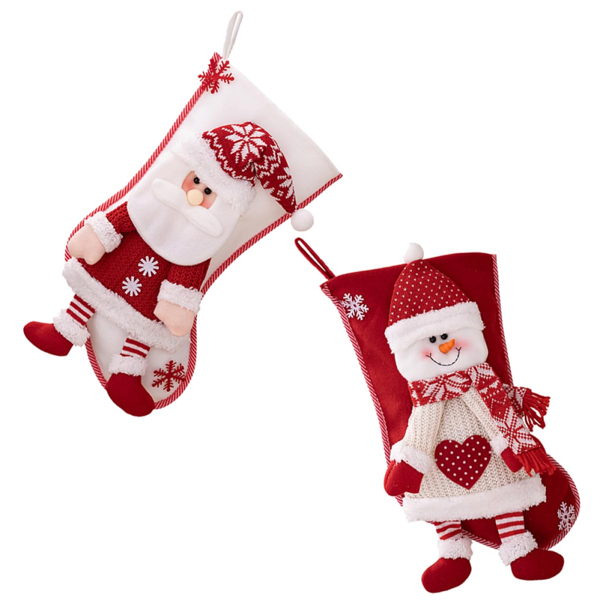 Zerodeko 2pezzi Calza di Natale Sacchetto Regalo di Natale Calza da Appendere Calze Natalizie
