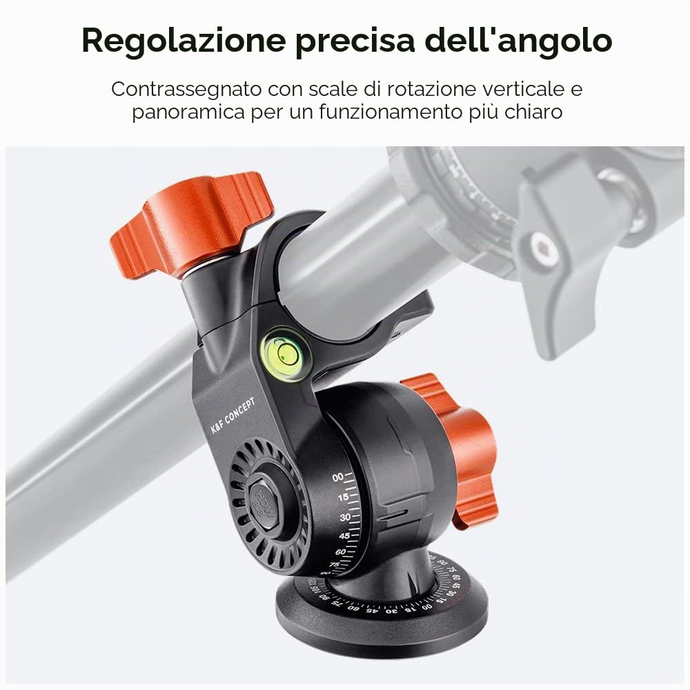 K&F CONCEPT Braccio Estensibile per Treppiede, Colonna Centrale Orizzontale | Lunghezza 30cm, Portata 5kg, Ideale per Riprese Macro, Studio e Uso Esterno, Braccio di Prolunga con Vite da 1/4" e 3/8"