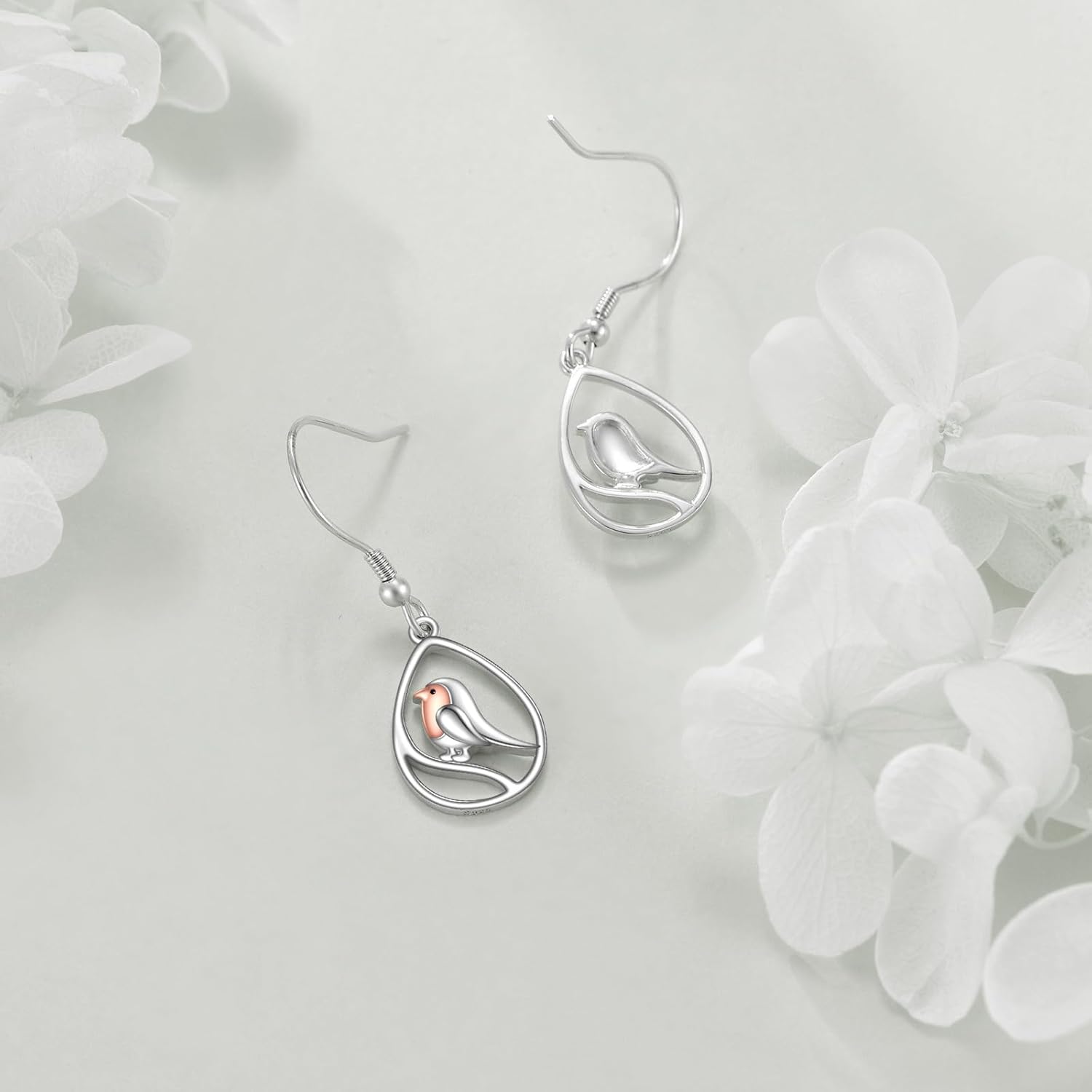 YFN Bird Teardrop Earrings for Women Sterling Silver Bird Jewelry Gifts Drop Dangle Earrings for Women - Image 5