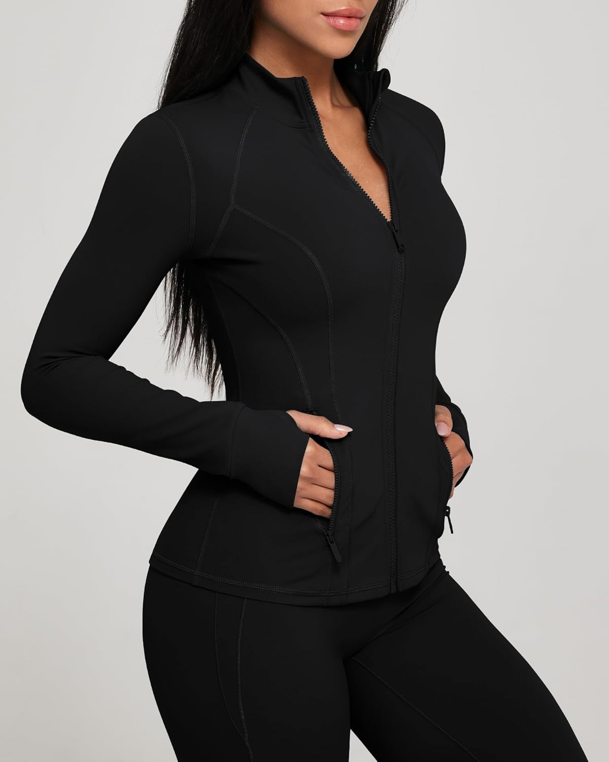 GYM RAINBOW Womens AiringBrez Full Zip Workout Jacket Lightweight Waist-Snatching Hip Length Athletic Gym Running Jacket - Image 5