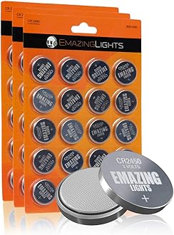 EmazingLights 60 Pack CR2450 Battery 3V Lithium Coin Cell Batteries Long Lasting Multipack for Keyless Remote FOB, Candles
