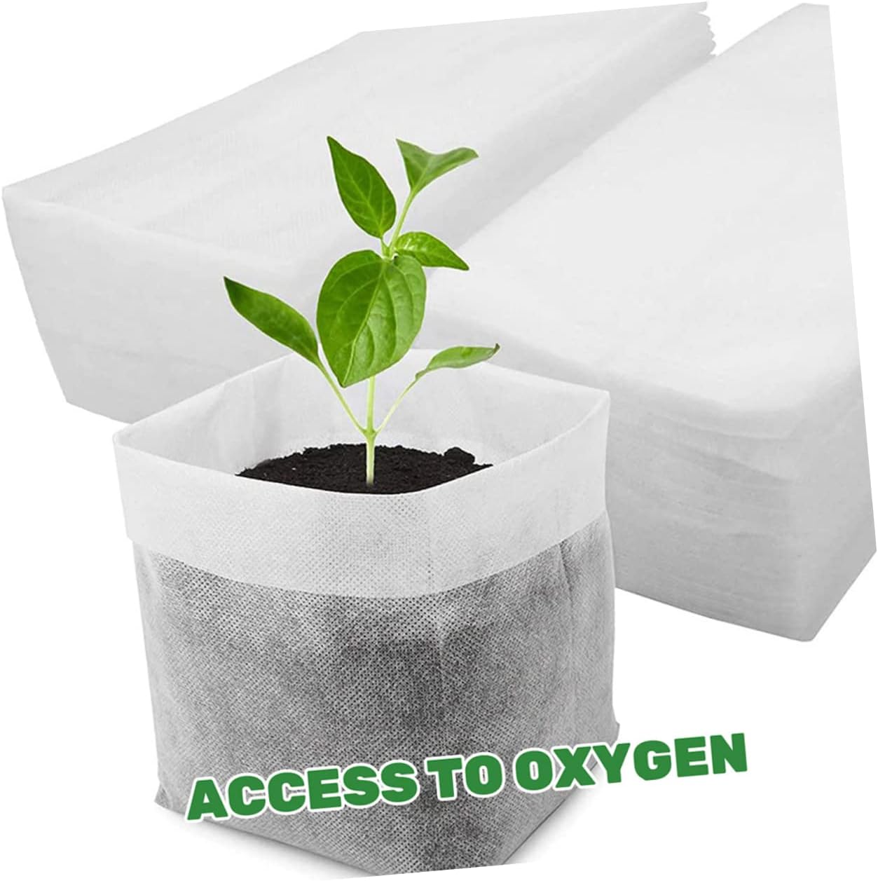 Sosoport 100pcs Non-Woven Nursery Bags Fabric Plant Grow Bags for Vegetables Flowers and Breathable Design for Enhanced Root Growth and Transplanting Efficiency
