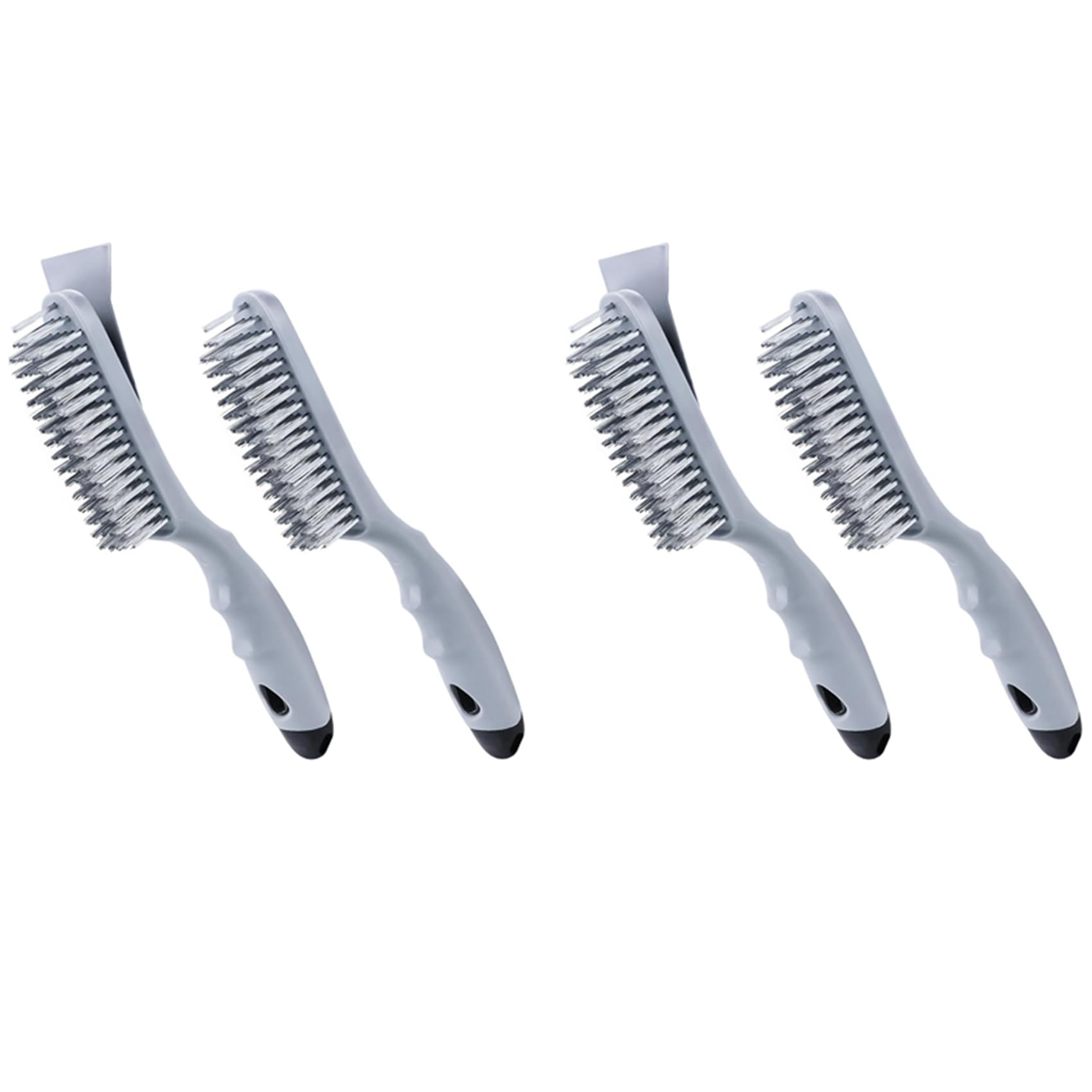 Jnchdghwa Gray Stainless Steel Wire Brush Set 4Pcs, With Strong Handle & Metal For Cleaning Welding Slag & Rust,Dust