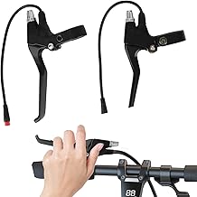 Tissting 1 Pair E-Bike Brake Levers with Waterproof Connectors, 22.2 mm 2 Pin Aluminium Alloy Left Right Universal Brake Handle for 12-72V Electric Scooter, Ebike, E-Scooter