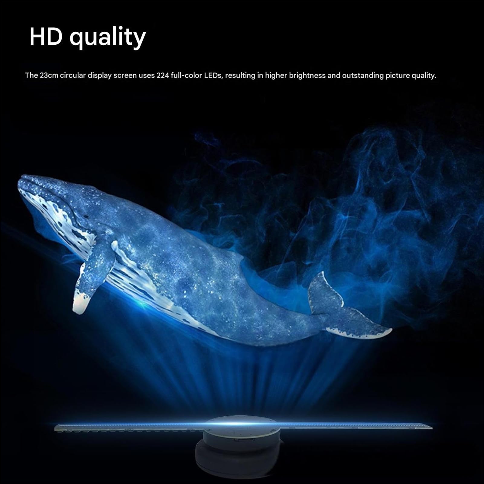 Ventilateur publicitaire holographique 3D haute résolution de 23 cm avec Wi-Fi et projection pour les expositions