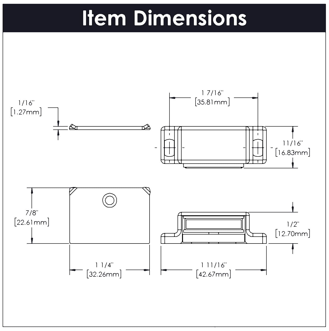 Hickory Hardware P109-W-25B Captura, Blanco, 1-7/16 Inch Center to Center