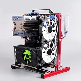 M ATX/ATX/ITX Motherboard Chassis DIY Set,Computer Aluminum Open Air Frame Chassis Case, Vertical Overclocking Open Aluminum Frame Chassis Rack,Good Heat Dissipation(Red)