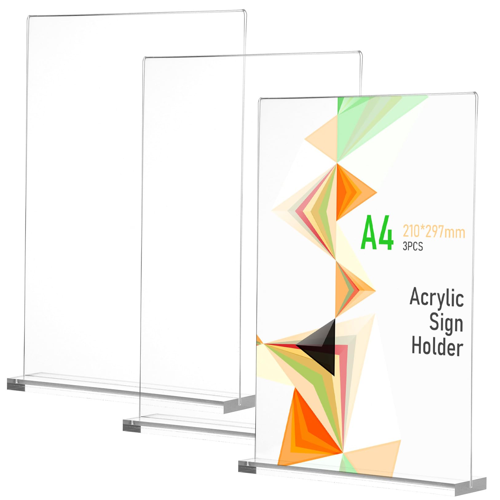 Support de table transparent rigide lot de 3 pièces pour affichage de menu - 8