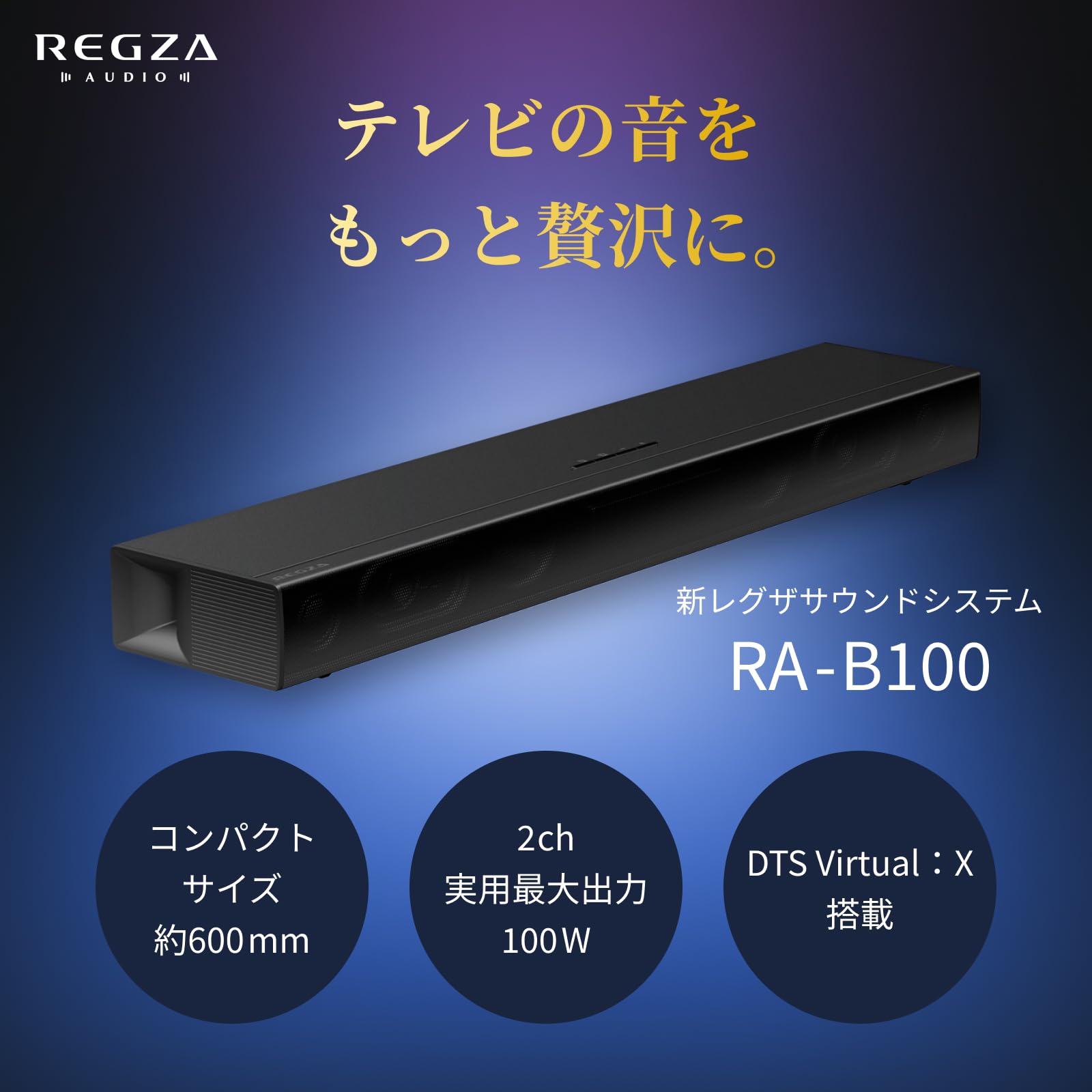 Amazon.co.jp: REGZA レグザ サウンドバー RA-B100(A) 2.0chスピーカー