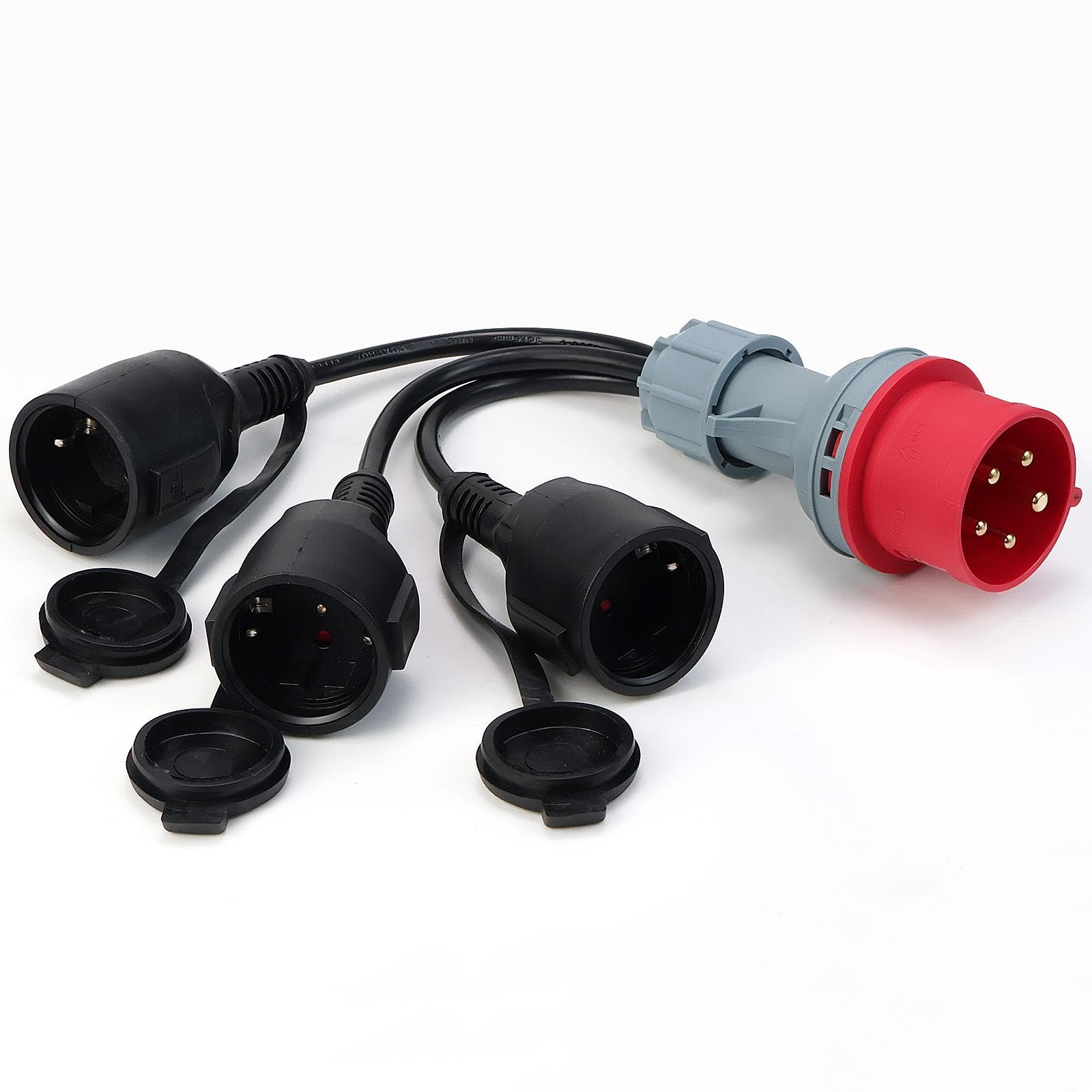 Adaptateur Camping Prise CEE Camping Car Monophasé vers Triphasée 16A Coupleur 230V