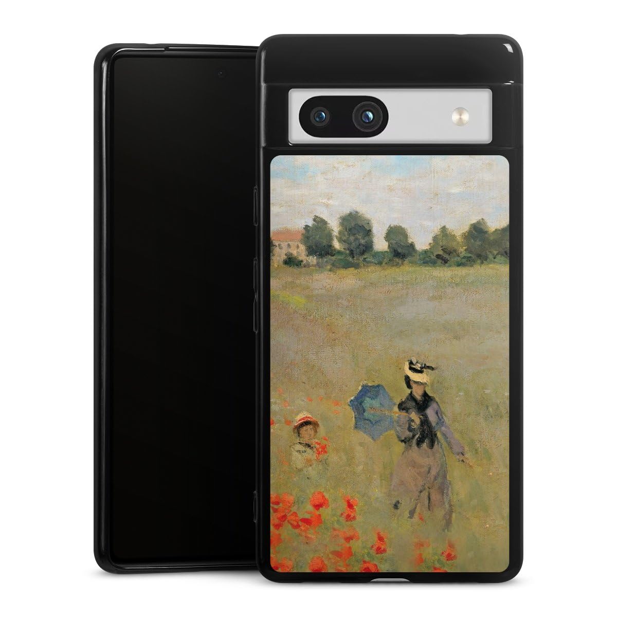 Coque Google Pixel 7a étui silicone souple peinture Monet