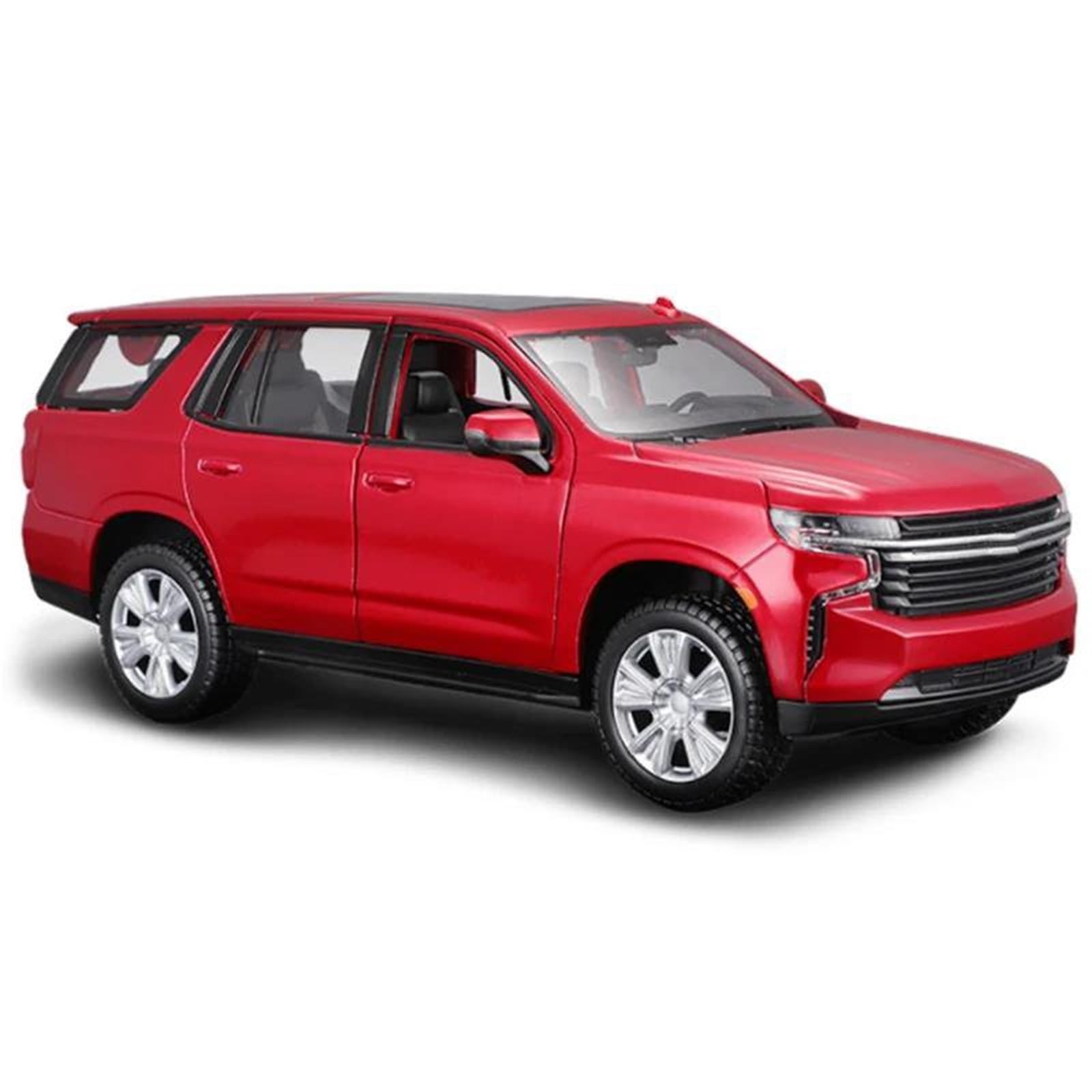Btwodian Scale Model Car 1:24 For Chevrolet For Tahoe SUV 2021 Alloy Car Model Diecast Metal Off-road Vehicles Desk Decoration(Red)