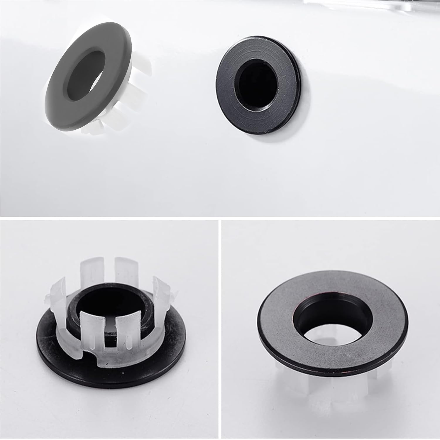 1 Articulo Cubierta de Anillo de Rebosadero de Fregaderos, Cubierta de Desbordamiento del Fregadero del Lavabo, Cubiertas de Desbordamiento del Fregadero, para Apertura de 22-24 mm, Lavabo de Cocina