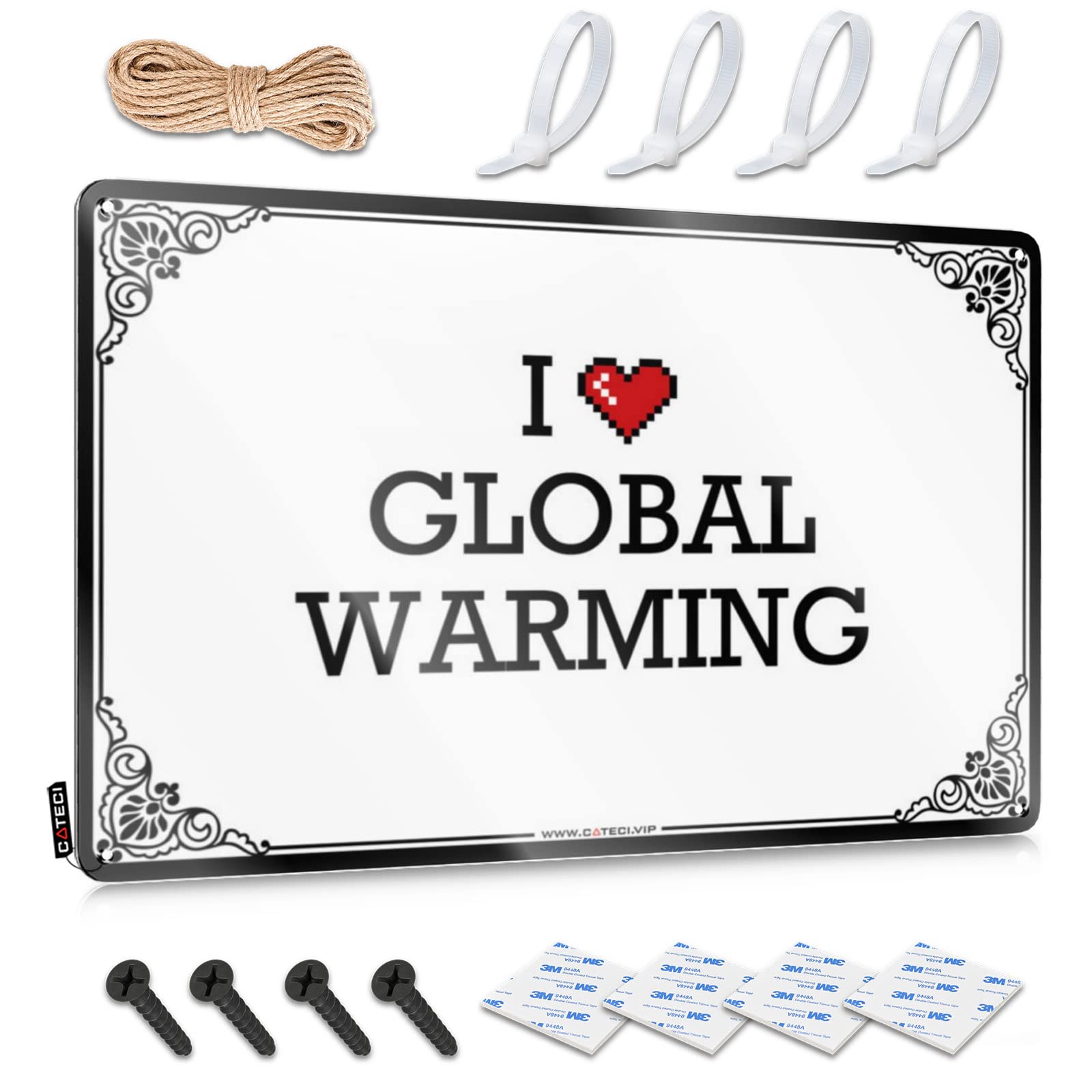 Tin Wall Decor Rv Decor Sets Vintage Style | I Love Global Warming Humor Nice Home Decor(30X40CM)