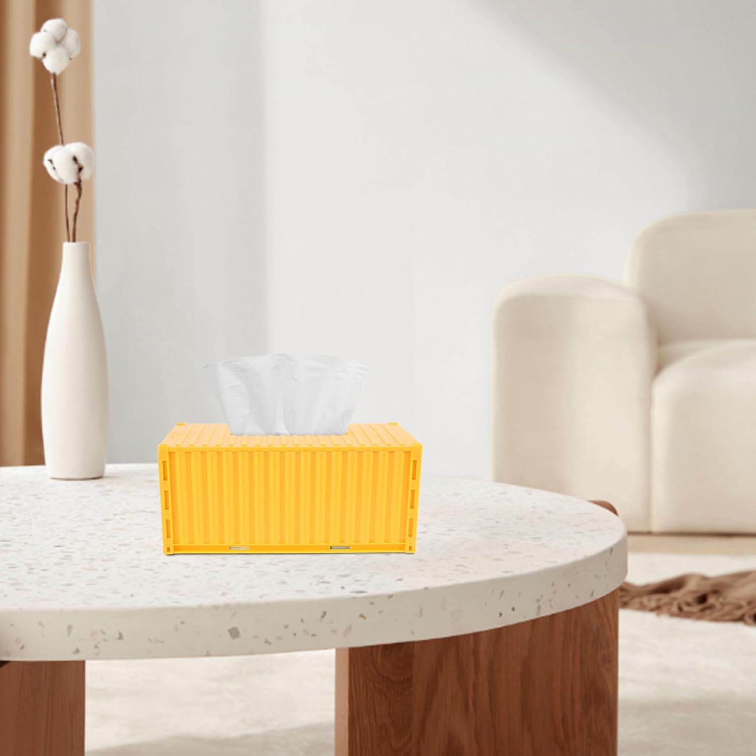 Cabilock Reusable Rectangle Tissue Box Cover Shipping Container Style Car Tissue Holder Paper Towel Box Home Decorative