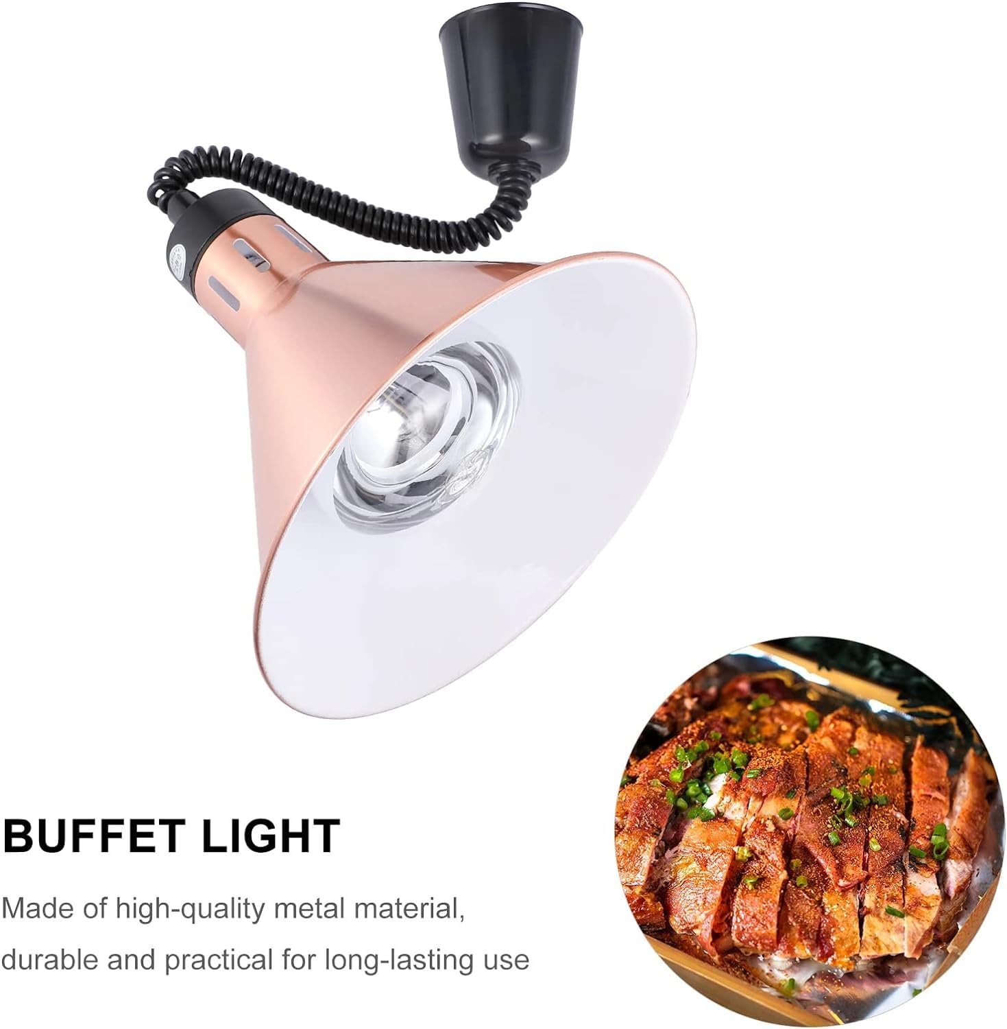 Lampada scaldavivande per Alimenti Lampadario a Sospensione telescopico da 275W Lampada riscaldante a Buffet per Cucina Servizio Ristorante dell'hotel