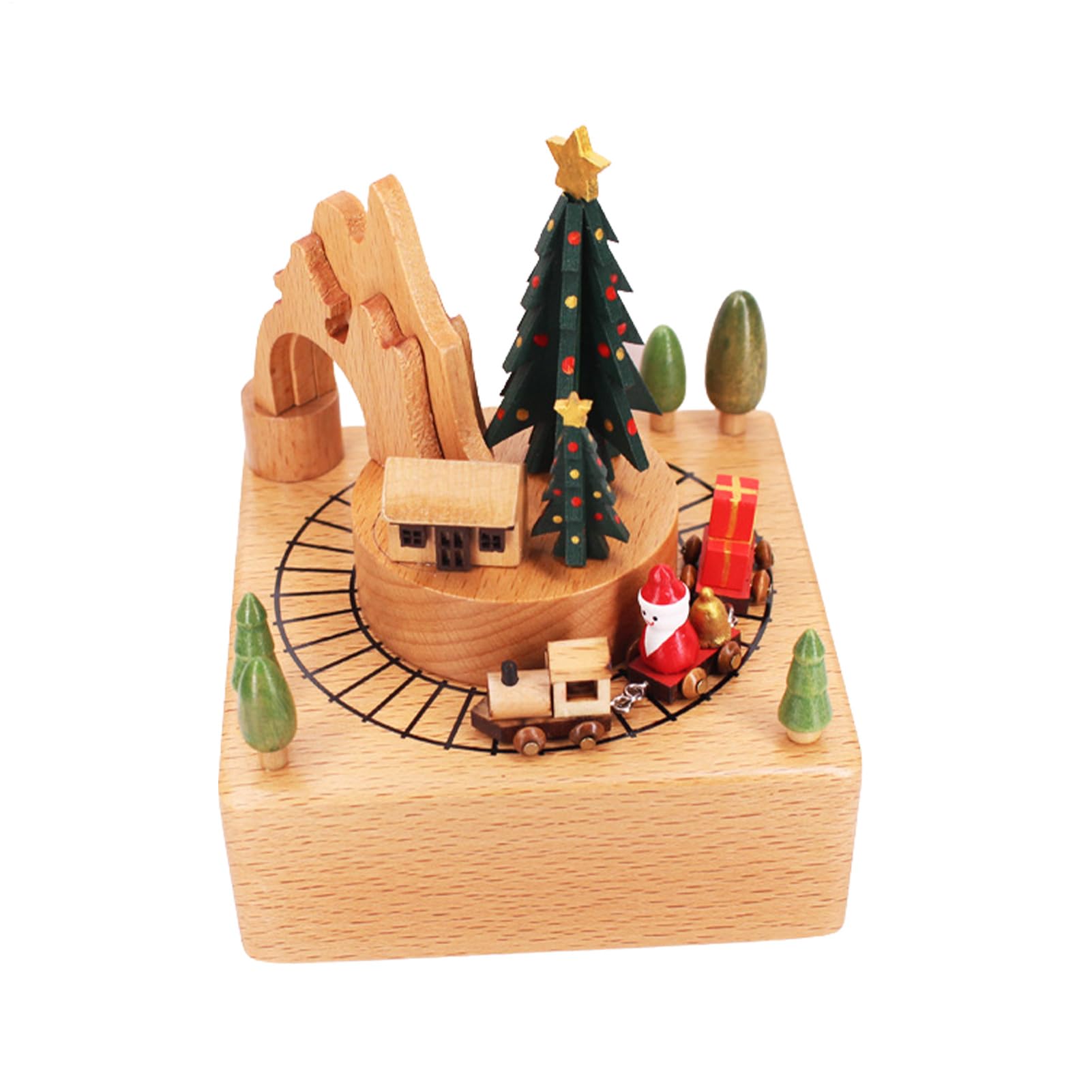 Generisch Carillon natalizio da avvolgere, carillon natalizio in legno | carillon creativo, decorazioni musicali rotanti per Natale, festival, vacanze