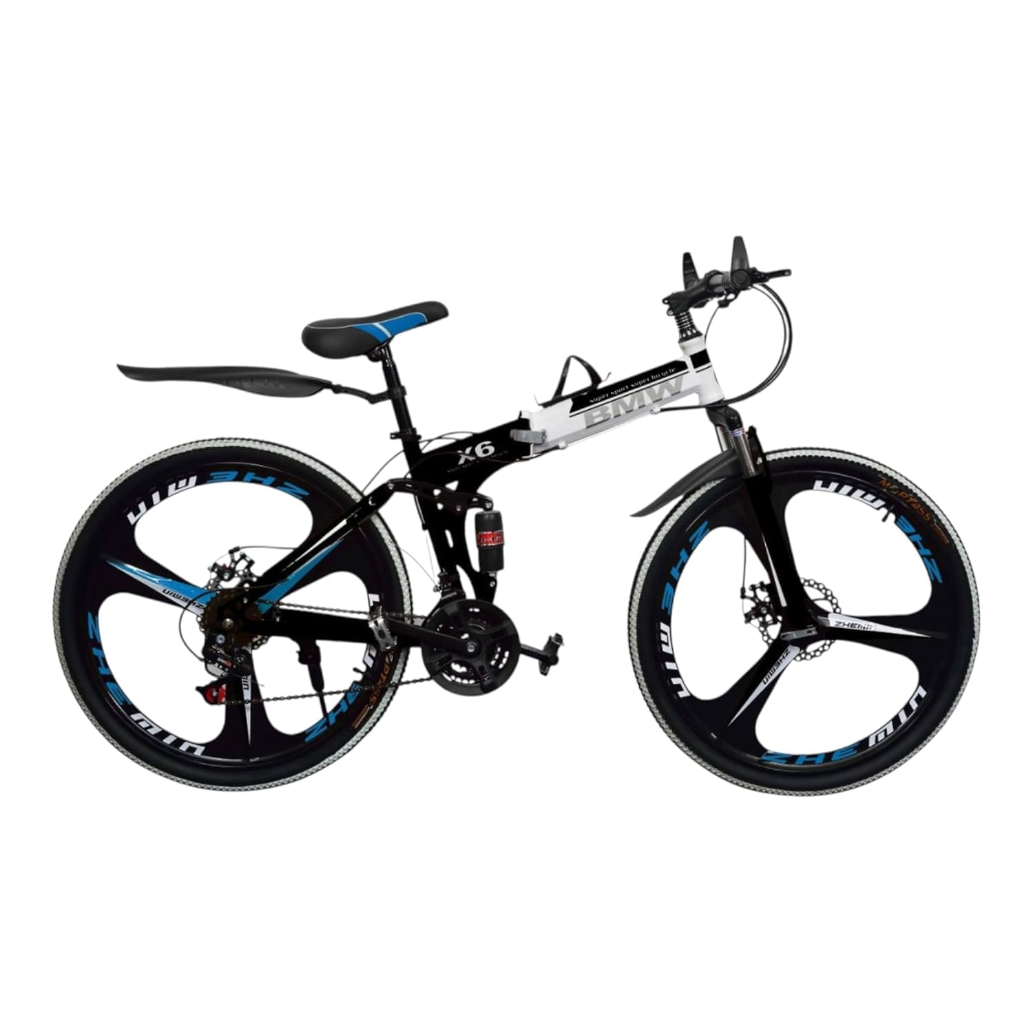 Amaze Kai Dual Suspension Bikes Latest Bmv Foldable Gear Cycle for Men with 21 Speed Gear 6 Spoke | Folding Mountain Bike with Double Disc Break & Mac Wheel, 26 Inch (Black-3S)-image-47