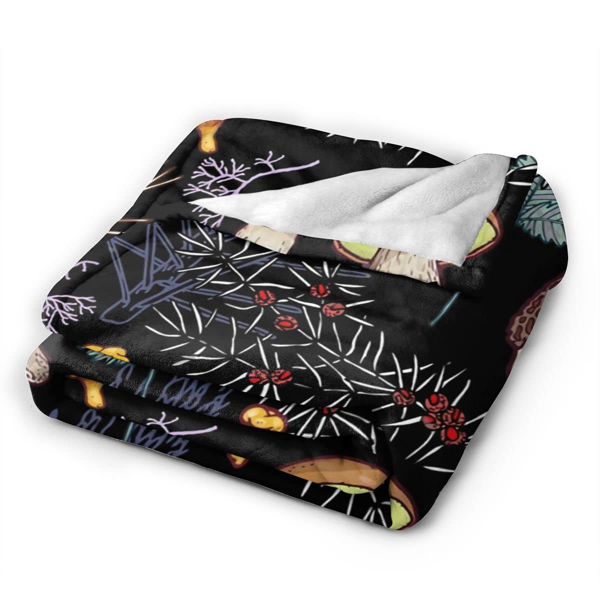 Coperta in microfibra, 127 x 152 cm, motivo: alba nella foresta, foglie e sole, coperta calda e leggera per divano, letto, campeggio, picnic