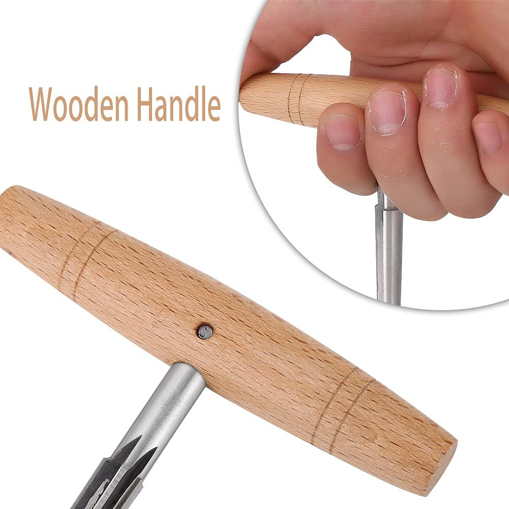 Alesatore per Violino, Alesatore per Foro per Picchetto in Acciaio Resistente Strumento per Liuteria con Manico in Legno Strumento di Riparazione per Liutaio per Violino 3/4 4/4