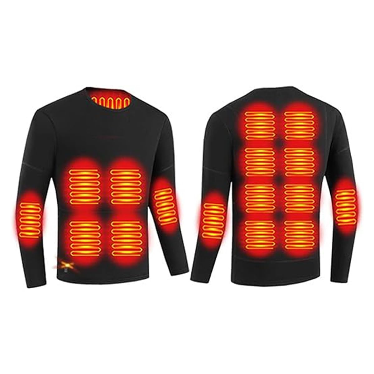 GuimuerGuimuer Men's USB Electric Heated Undershirt, Thermal Shirt with 16 Heating Zones for Outdoor Skiing, Motorcycle, L, Black