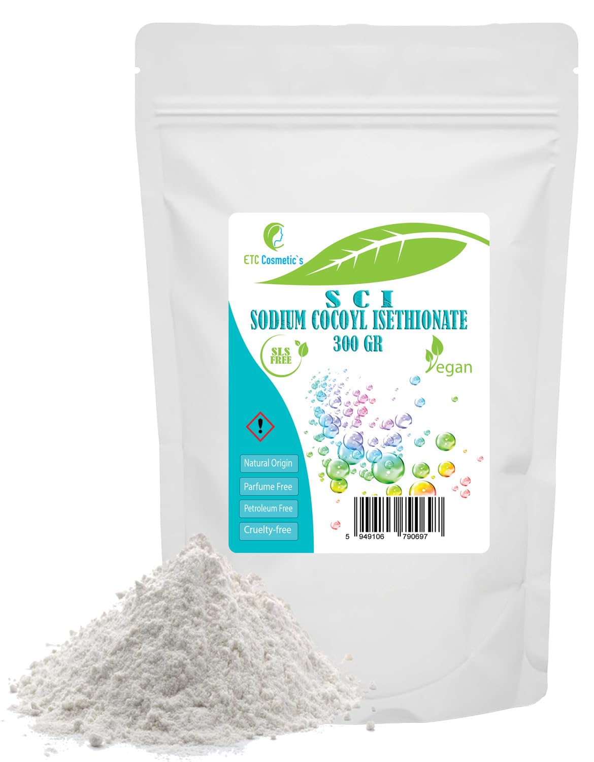 Sodium cocoyl isethionate SCI – 100/200/300 Gr - used in various bath preparations, suitable for sensitive skin (300 Gr)