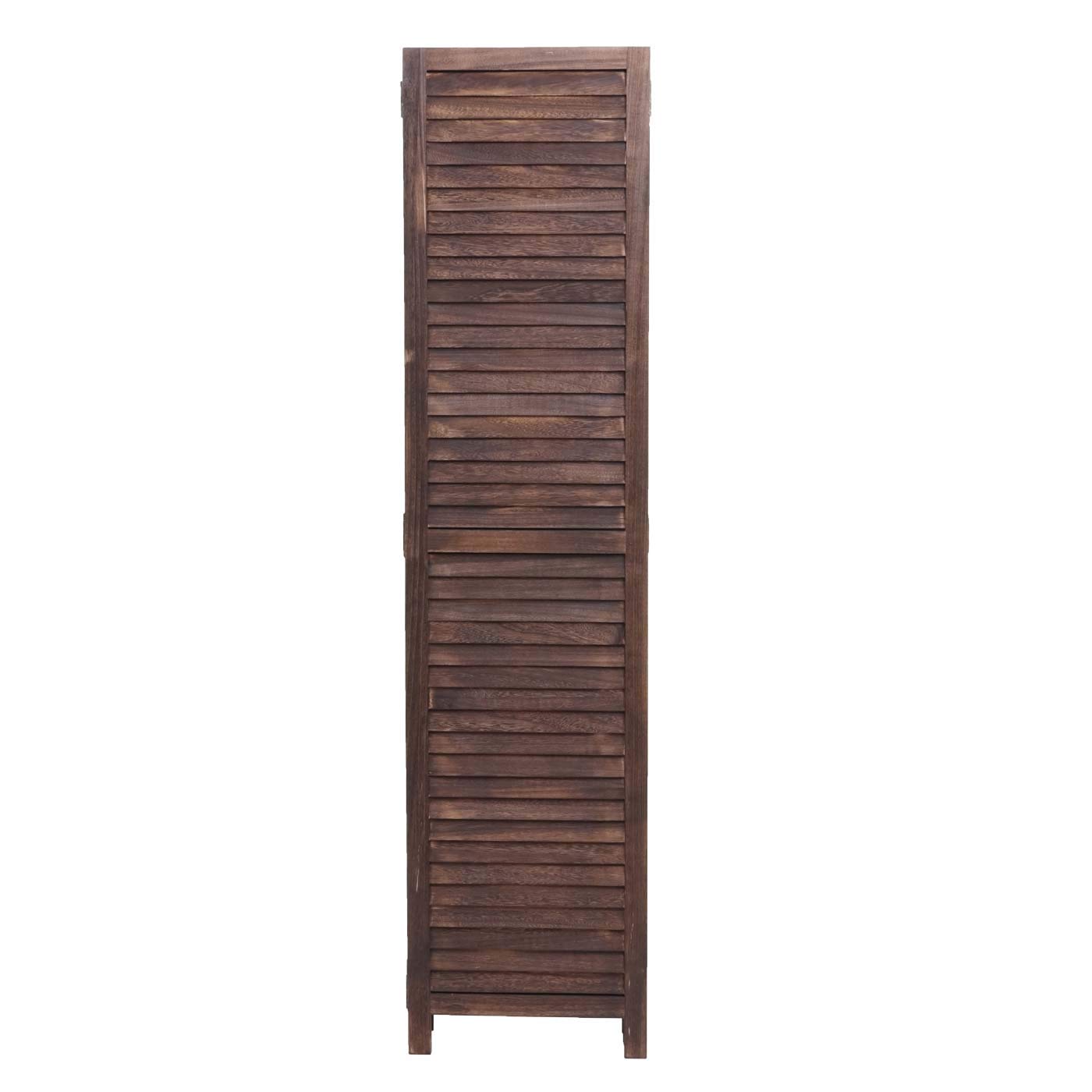 Biombo HWC-C30, separador de ambientes, protección visual, aspecto envejecido, vintage, 170 x 120 cm, marrón