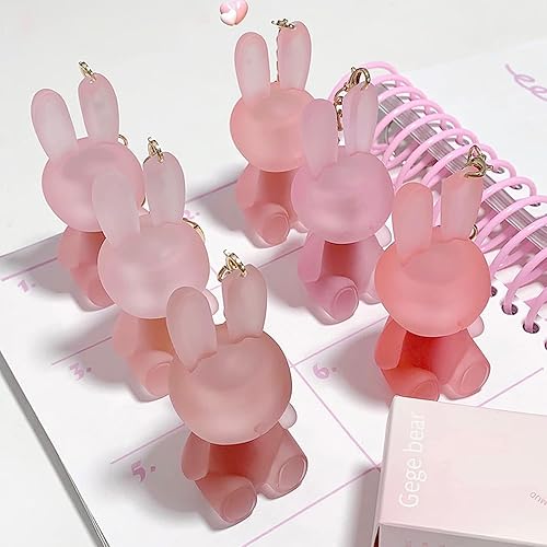 Miniatura 6 de Juego de lápices labiales líquidos de terciopelo mate de 6 colores, lindo esmalte de labios de conejo 2 en 1, llavero para brillo de labios, tinte