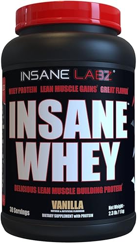 Insane Labz Insane Whey,100% proteína de suero de leche de construcción muscular, perfil de aminoácidos BCAA, ganador de masa, reemplazo de comida